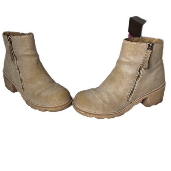 Jellypop Kids Girls Taylar Block Heel Booties Tan Size 3M - Picture 9 of 12